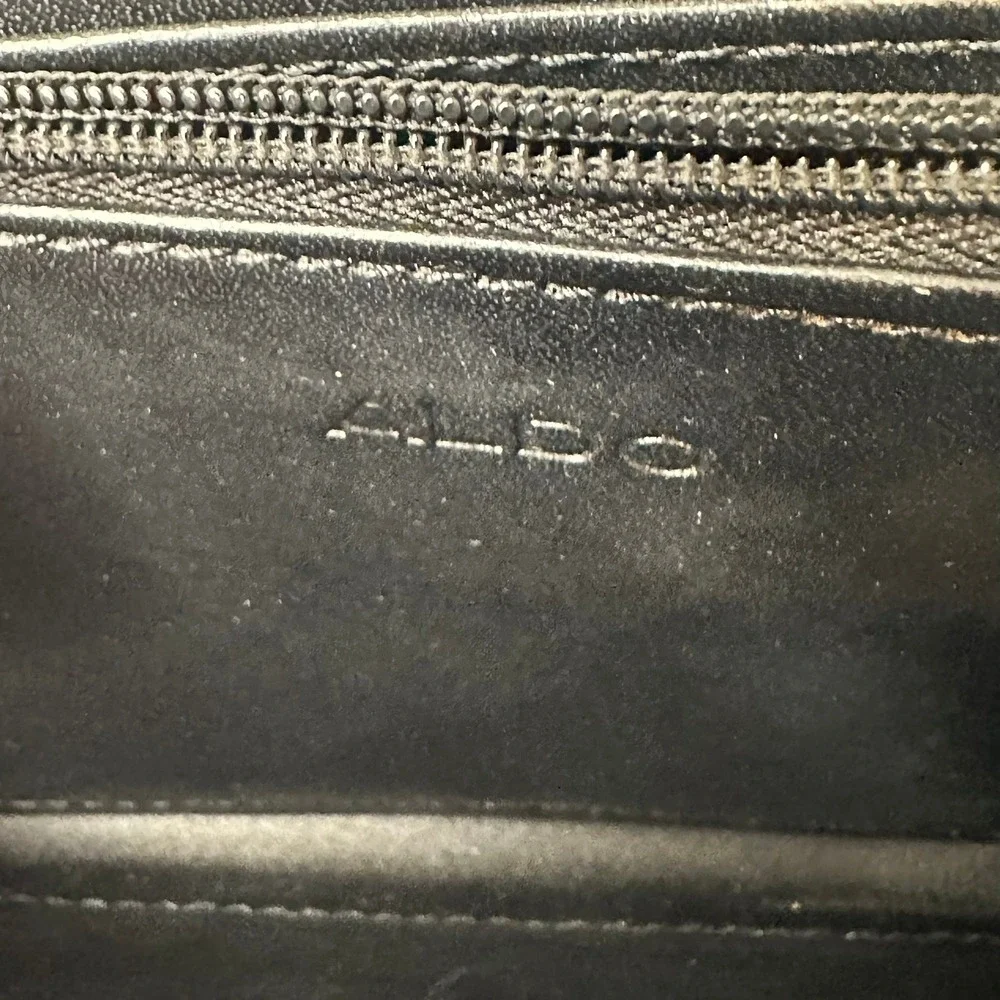 Aldo Black Croc Embossed Zip Around‎ Travel Wallet Faux Leather Organizer